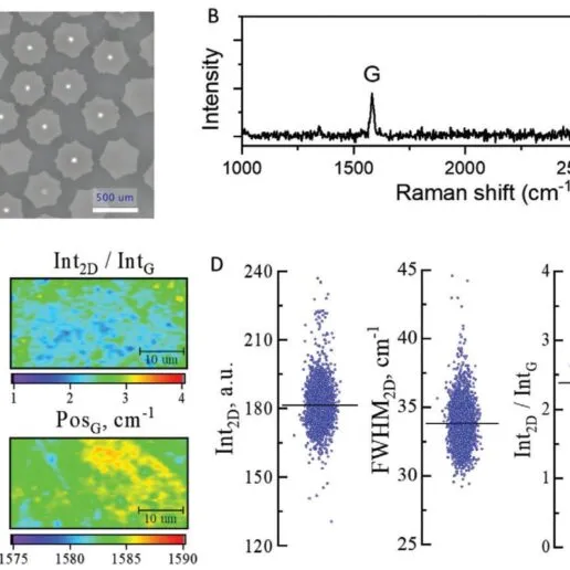 Optical microscopy image and Raman spectrum and maps.