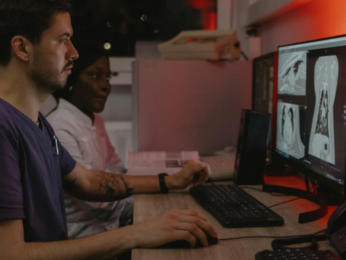 Evaluating CT images from a micro CT system.
