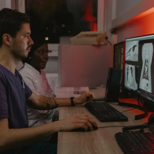 Evaluating CT images from a micro CT system.