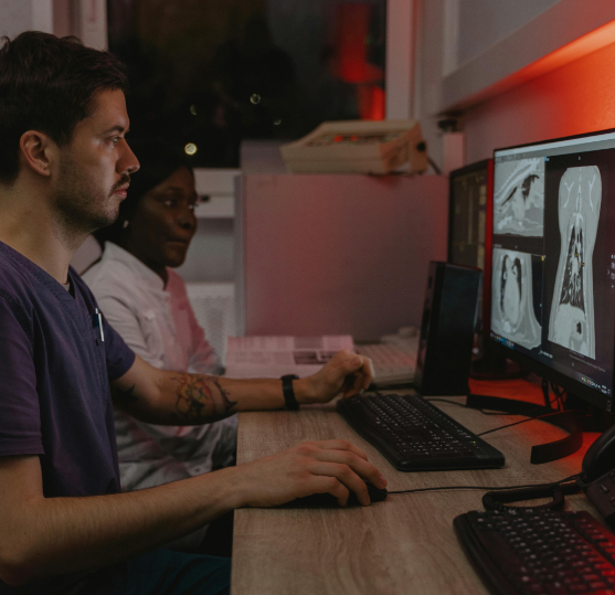 Evaluating CT images from a micro CT system.